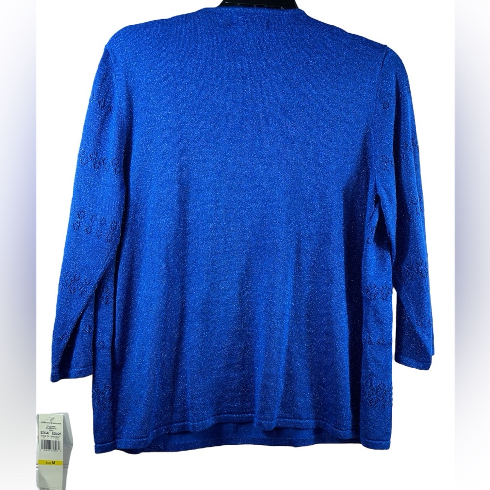 Alfred Dunner Cobalt Blue Twinset Built in Cami one Button Sweater Size Womens M - Picture 3 of 11